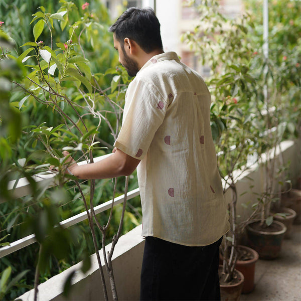 Kala Cotton White Shirt for Men | Half Sleeves