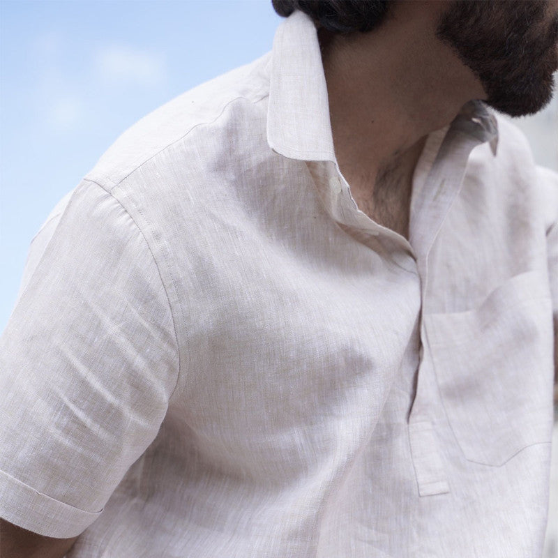 Linen Kurta for Men | Short Kurta | Beige