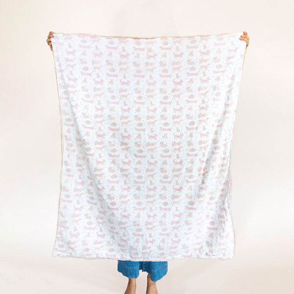 Cotton Muslin Dohar for Baby | Dog Print