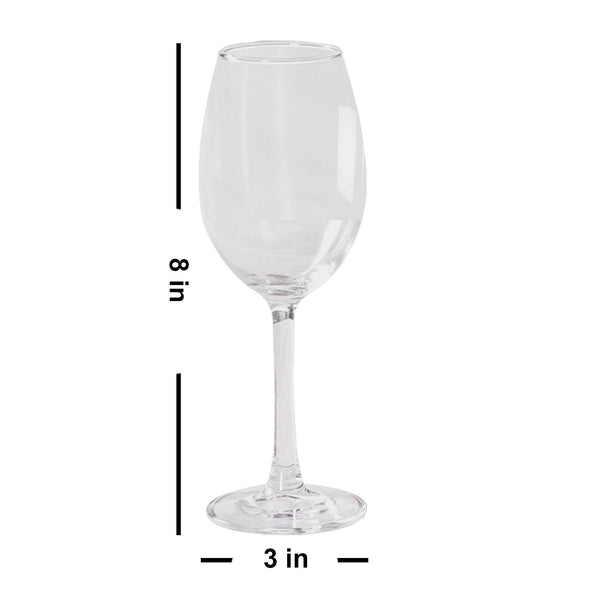 Glass Wine Glasses | Set of 6 | Transparent