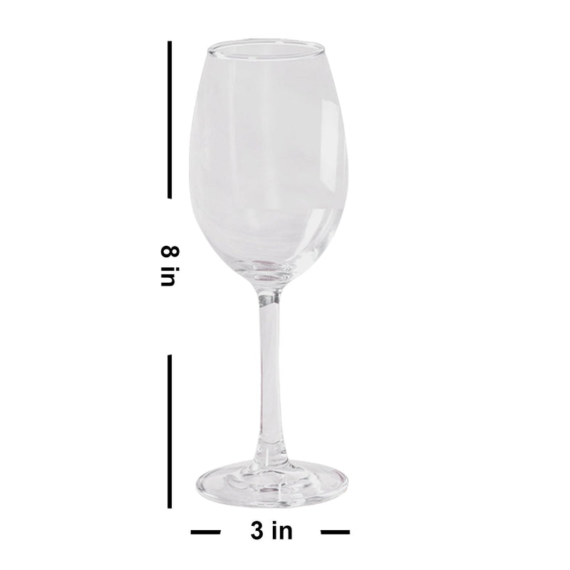 Glass Wine Glasses | Set of 6 | Transparent