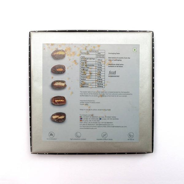 Zero Preservative Classic Beige Premium Filled Dates Gift Box | 12 Pcs