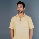 Cotton Linen Shirt | Pop-Over Shirt | Orange