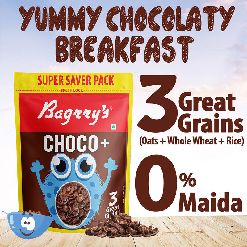 Bagrry's Choco Plus | Chocolaty Breakfast | No Maida | Rich In Fibre | 1.2 kg