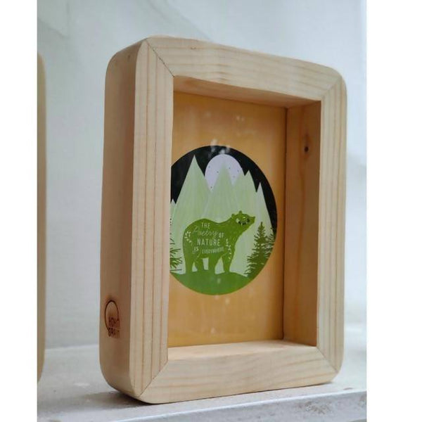 Handcrafted Pine Wood Self Standing Photo Frame