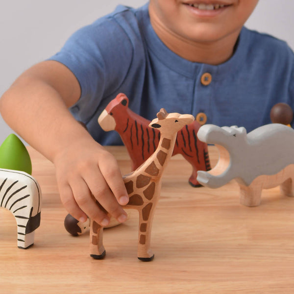 Wooden Animal Toys for Kids | Non-toxic Paints | Set of 12