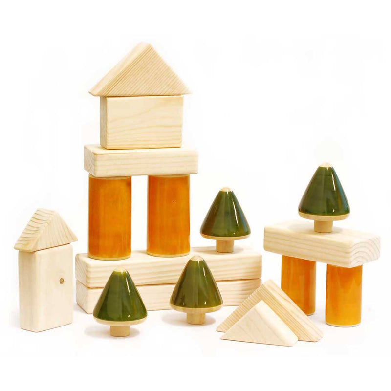 Wooden Building Block Toy for Kids | BPA Free | 18 Pcs