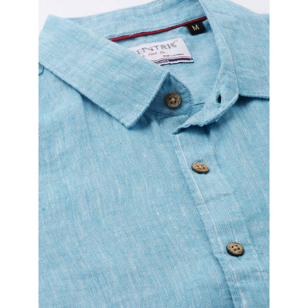 Hemp Slim Fit Casual Shirt | Blue.