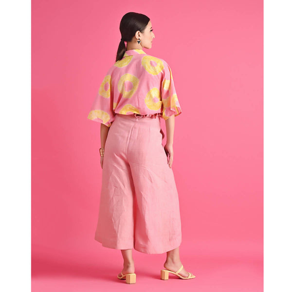 Pure Cotton Bandhani Crop Top | Pink & Yellow