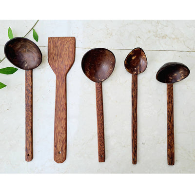 Coconut Shell Cooking Set |  5 Pieces