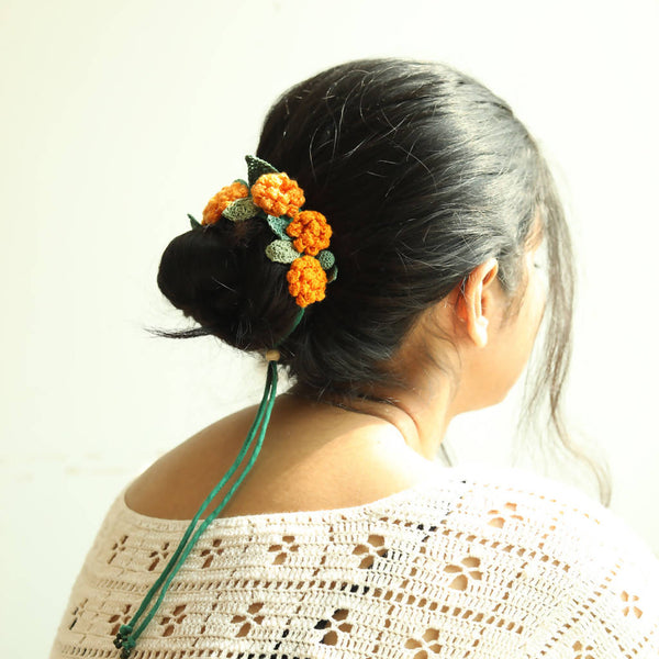 Crochet Hair String | Cotton Yarn | Tangerine Marigold