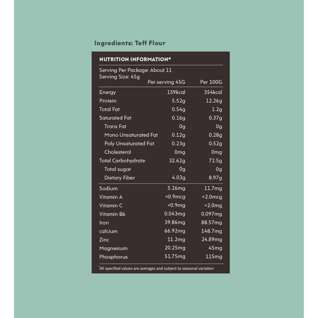 Teff Flour | Weight Control | 500 g