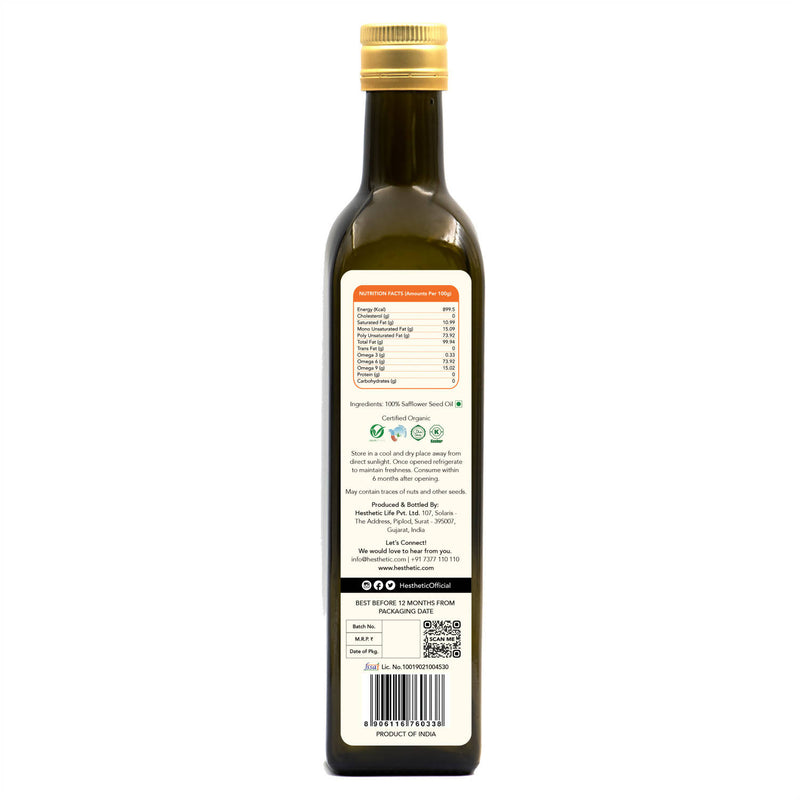 Safflower Seed Oil | 500 ml | Organic | Cold Pressed