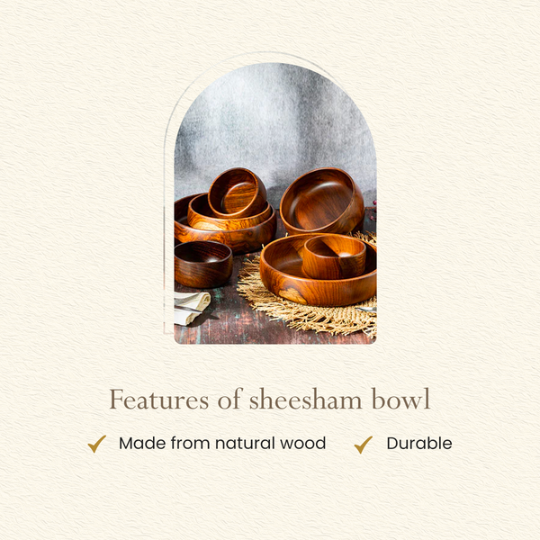 Wooden Bowl | Sheesham Wood | 8 inches