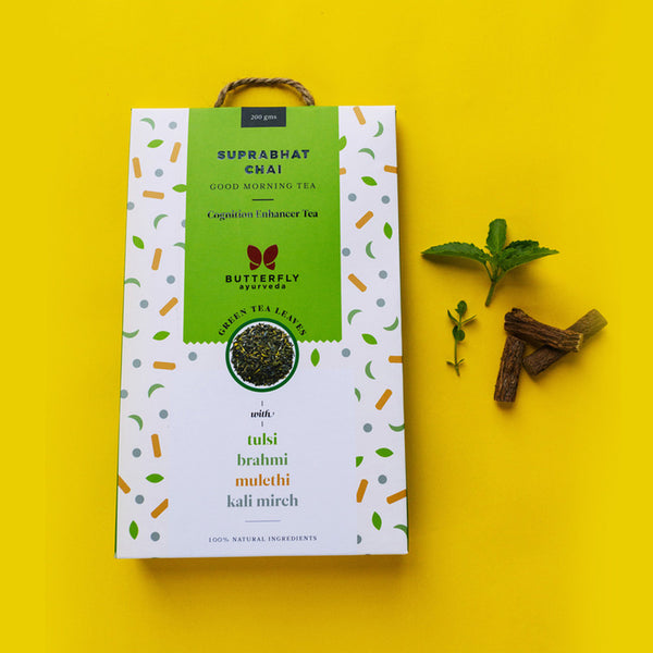 Suprabhat Chai (Darjeeling Green Tea Leaves with Tulsi, Mulethi, Brahmi, Black pepper) | 100 g