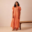 Cotton Chanderi Kurta | Botanical Embroidery | Peach