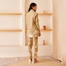 Cotton Chanderi Blazer | Beige