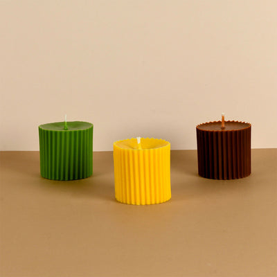 Soy Wax Scented Pillar Candles | Fruit Groove | Set of 3