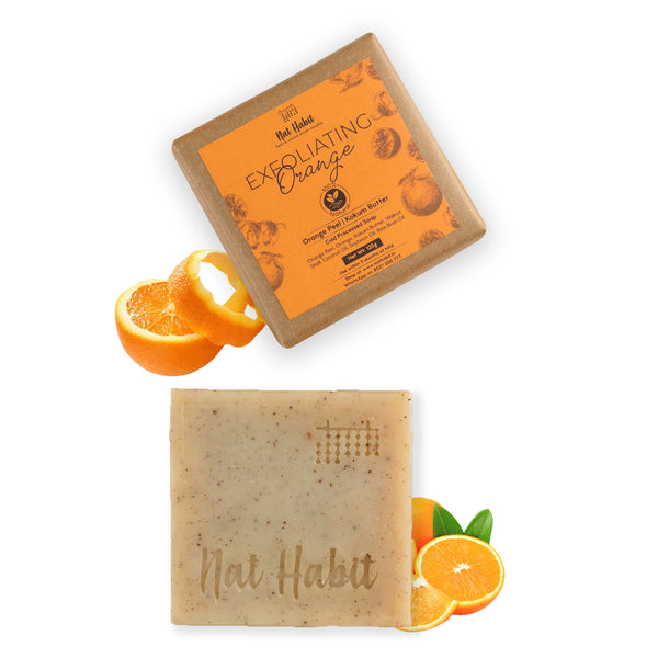 Nat Habit Exfoliating Orange Soap | Cold Processed | 125 g