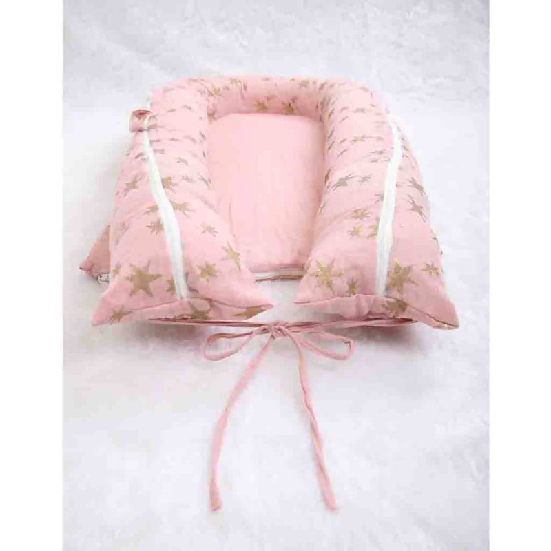 Newborn Baby Gifts | Organic Cotton Nest Bed | Blush Pink