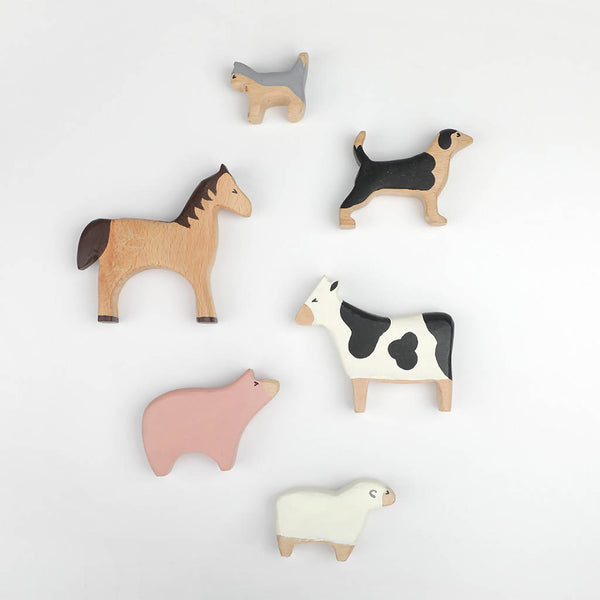 Birch and Bug Wooden Animal Toys for Kids | Non-toxic Paints | Set of 6