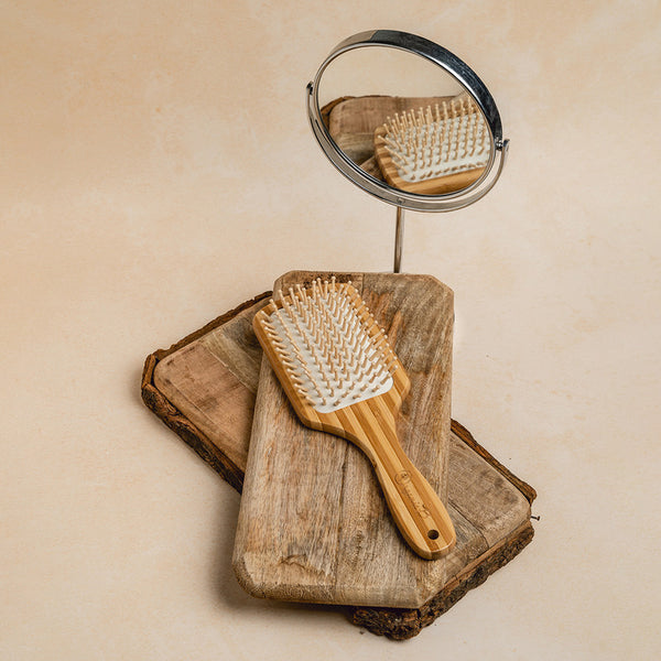 Bamboo Brush | Wooden Paddle Brush | For Hair | Brown