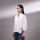 Tencel Twill Long Shirt | White