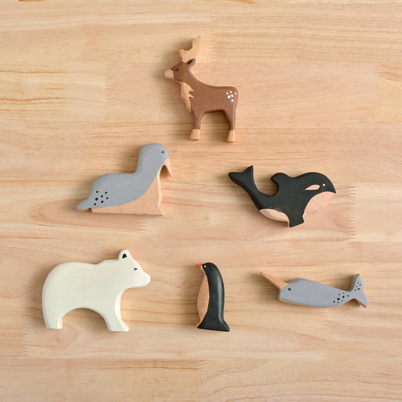 Birch and Bug Gifts for Kids | Wooden Animal Toys | Birch Polar Animals | BPA Free | Set of 6