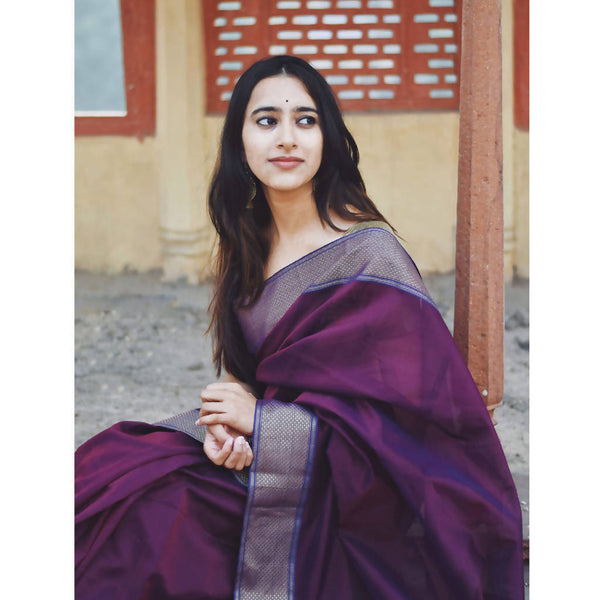 Festive Wear | Maheshwari Cotton Silk Saree | Purple