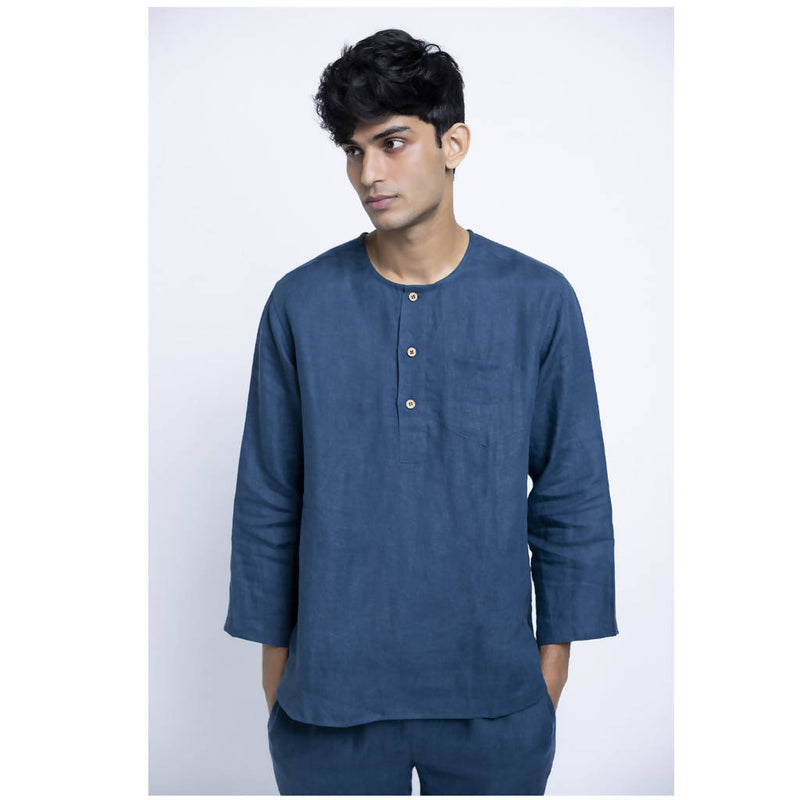 Linen Men Pyjamaset | Indigo