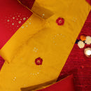 Cotton Table Runner | Hand Embroidered | Yellow